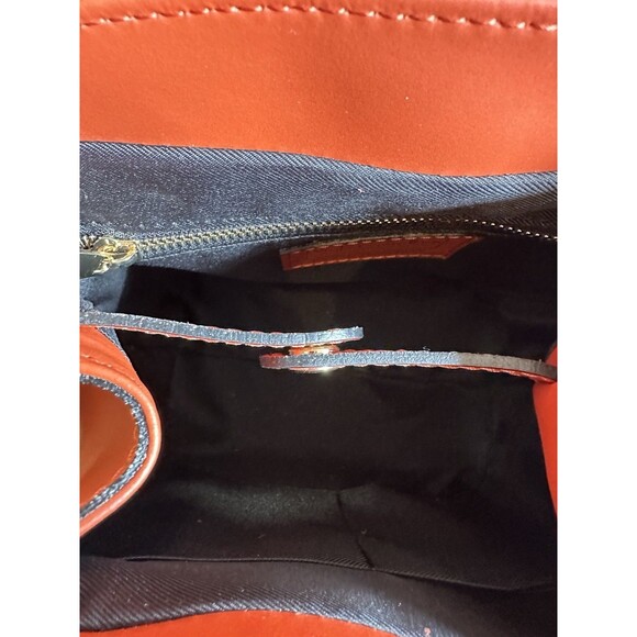 NWT Viola Castellani Papaya Orange Leather‎ Handbag Purse Backpack Convertible